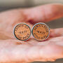 Father Of The Bride Wooden Wedding Date Cufflinks, thumbnail 3 of 5