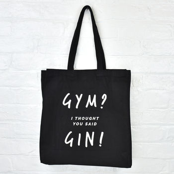 'Gym? I Thought You Said Gin' Tote Gym Bag, 3 of 6