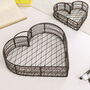 Set Of Two Vintage Heart Wire Coffee Table Trays, thumbnail 3 of 6