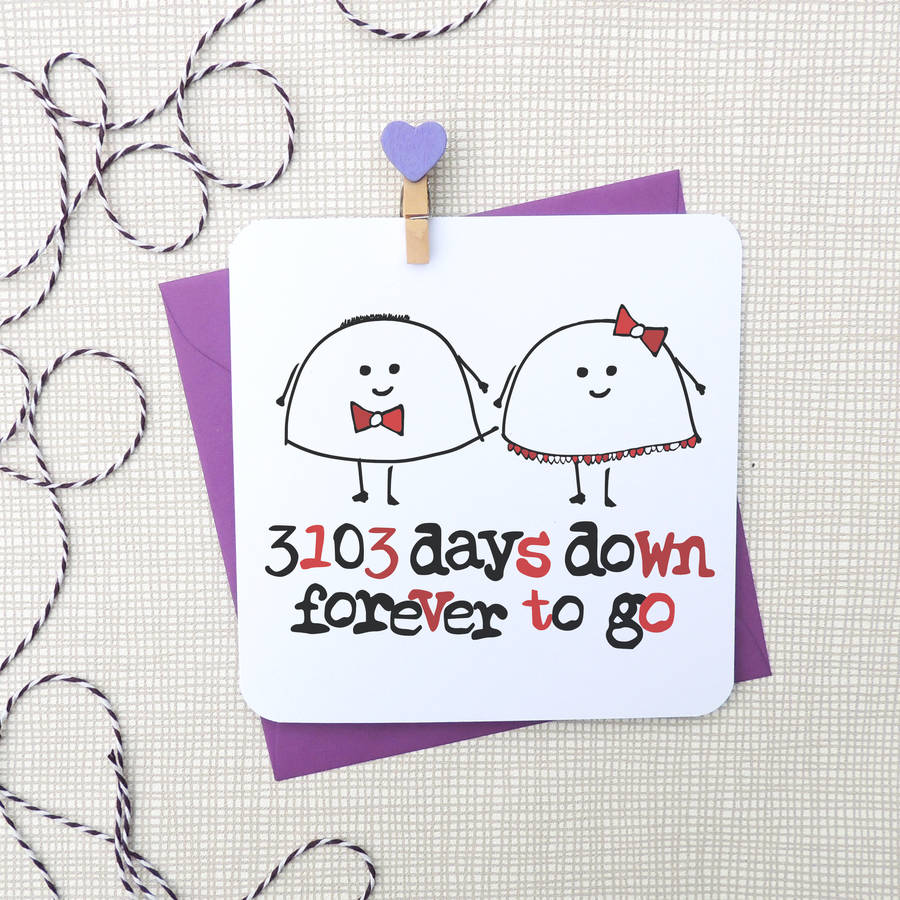 Personalised Countdown Days Anniversary Card By Parsy Card Co