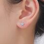 Asymmetric Blue Opal Cz Forget Me Not Flower Bouquet Internally Threaded Flat Back In Sterling Silver, thumbnail 5 of 12
