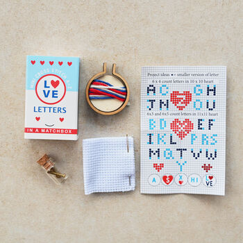 Love Letters Mini Hoop Cross Stitch, 2 of 8