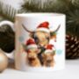 Personalised Highland Cow Family In Christmas Jumpers Mug, thumbnail 1 of 2