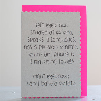 'Left Eyebrow, Right Eyebrow' Card, 4 of 4