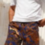 Navy Men’s Cotton Batik Shorts, thumbnail 4 of 5