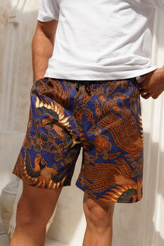 Navy Men’s Cotton Batik Shorts, 4 of 5