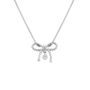 Diamond Bow Necklace Silver/Gold Vermeil, thumbnail 4 of 5