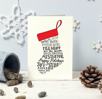 Traditional Typographic Christmas Cards Pack, 6 of 8
