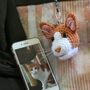 Personalised Crocheted Cat Head Bag Charm Keyring, thumbnail 4 of 11