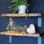 Light Oak Solid Wood Shelf With Steel Brackets, thumbnail 1 of 4