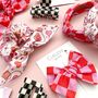 Checkerboard Bow Scrunchie Girls Gift, thumbnail 2 of 3