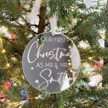 Personalised 'First Christmas Married' Tree Decoration, 4 of 8