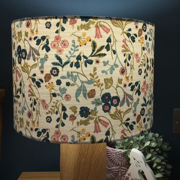 Ashbee Teal Blush Pink Floral Drum Lampshade, 5 of 9