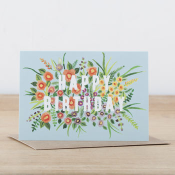 Floral Happy Birthday Greeting Card, 6 of 6