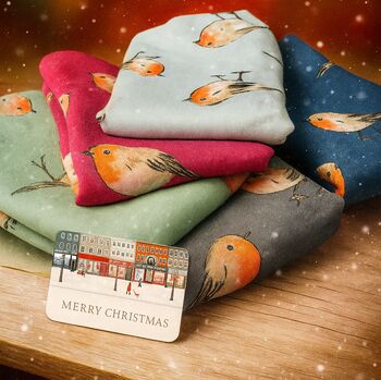 Personalised Robin Sketch Print Scarf, 10 of 10