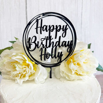 Personalised Acrylic Birthday Cake Topper Custom Name, 4 of 7