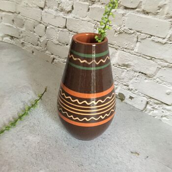 'Lima' Boho Brown Table Flower Vase, Troyan Style, 5 of 5