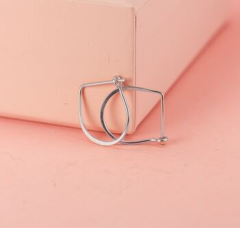 Teardrop Hoop Earrings In Sterling Silver, 3 of 7