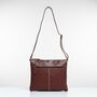 Large Tan Genuine Leather Shoulder Bag, Cross Body Bag, thumbnail 5 of 5