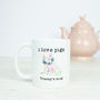 Personalised I Love Pigs Gift Mug, thumbnail 3 of 4