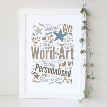 Personalised 50th Birthday Word Art Gift Her, 6 of 9