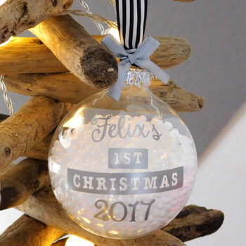Personalised Baby 1st Christmas Bauble, 2 of 4