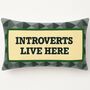 Introverts Live Here Needlepoint Cushion, thumbnail 1 of 2