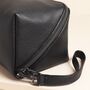 Men's Vegan Leather Wide Open Wash Bag In Black, thumbnail 2 of 3
