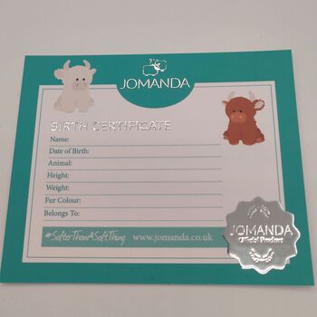 Personalised Highland Brown Cow Baby Rattle, 6 of 8