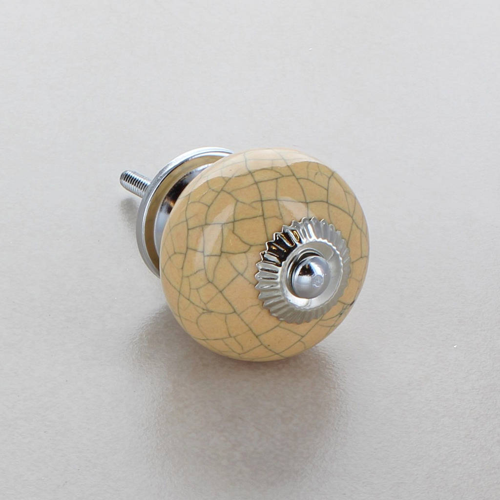 Yellow Crackle Cupboard Door Knob Drawer Handle By G Decor