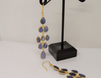 Iolite Gold Plated Sterling Silver Earrings, 4 of 6