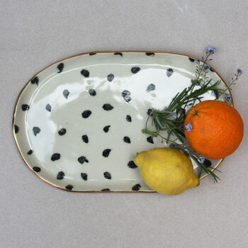 Polka Dot Ceramic Oval Platter, 3 of 5