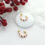 Enamel Christmas Hoop Earrings, thumbnail 3 of 5