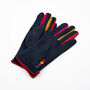 Navy Blue Gloves With A Pop Of Colour, thumbnail 4 of 5