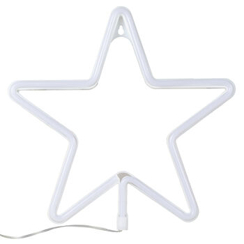 Large White Light Up Christmas Star Neon Light, 2 of 3
