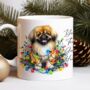Personalised Pekingese In Christmas Lights, thumbnail 4 of 10