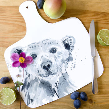 Inky Polar Bear Chopping Board With Handle, 4 of 5