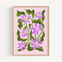 Lilac Floral Leaves Art Print, thumbnail 1 of 3