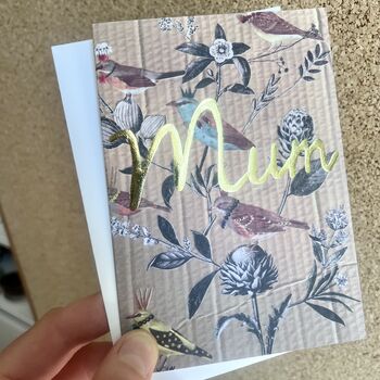 Gold Leaf Mum Floral Mum Birthday Card, 2 of 7