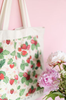 Strawberry Patch Tote Bag, 3 of 5