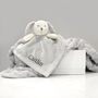 Personalised Grey Puppy Comforter And Blanket Gift Set, thumbnail 1 of 7