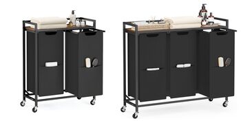 Rolling Laundry Hamper Cart With Shelves, 7 of 7