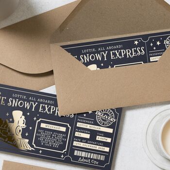 Personalised Christmas Train Ticket Gift Voucher, 7 of 8
