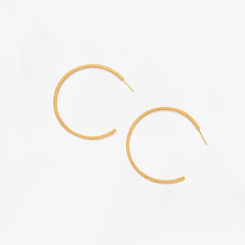Shikaku 18 K Gold Plated Thin Large Hoop Earrings, 4 of 6