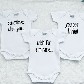 Triplet Baby Gifts | Triplet Baby Announcement Vests, 3 of 5