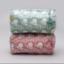 Arpora Vintage Floral Pattern Teal Cotton Make Up Bag, thumbnail 8 of 8