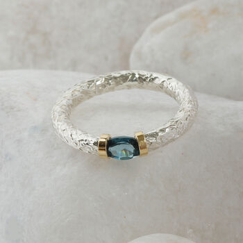 Handmade Silver Textured Ring With A Choice Of Gemstone, 8 of 11