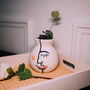 Unglazed Half Face Bulb Vase, thumbnail 2 of 4