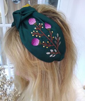 Headband With Hand Embroidered Flowers, 5 of 5