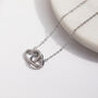 Silver Plated Crystal Encrusted Double Heart Necklace, thumbnail 3 of 3